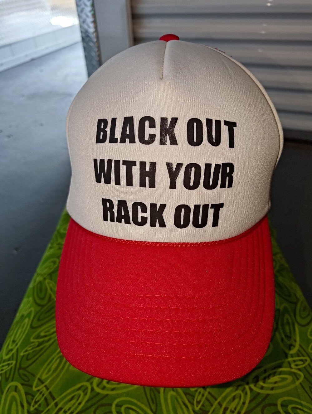 Black Out With Your Rack Out Trucker Mesh Snapback Hat Cap w/Rope